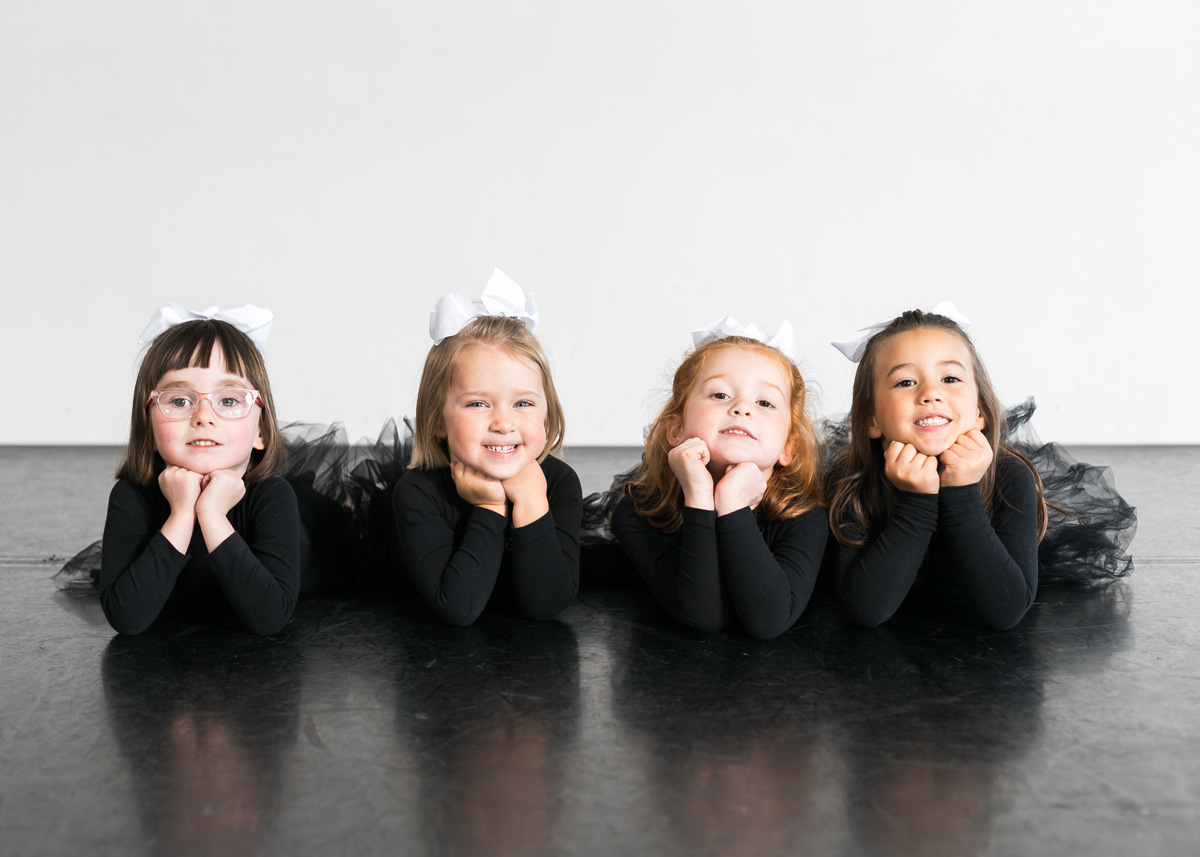 Four young Irish dancers